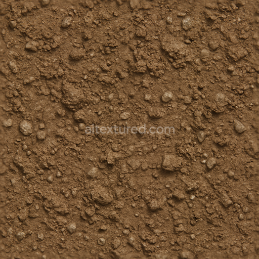 Seamless 3d texture pbr 8k muddy gravel surface with mud chunks and rough texture