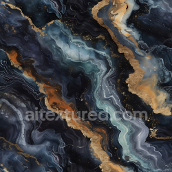 seamless Seamless 3D Black Marble PBR Texture Featuring Bold Gold and Orange Veins texture 8k free download PBR