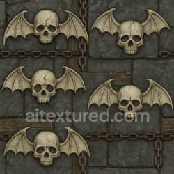 seamless Seamless 3d texture pbr 8k bat wings texture with bone white and skull cracks detail texture 8k free download PBR