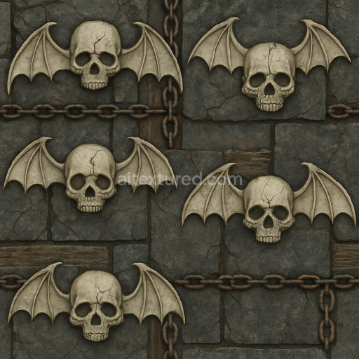 Seamless 3d texture pbr 8k bat wings texture with bone white and skull cracks detail