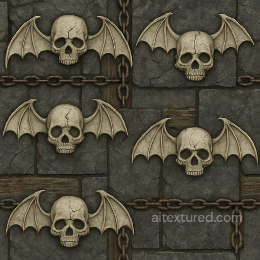 Halloween - Bat Wings Texture With Bone White And Skull Cracks Detail texture preview