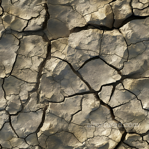 Cracked Dry Stone Ground PBR Texture with Weathered Earth Tones seamless Stone PBR texture