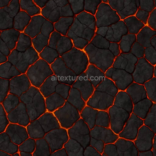 Seamless 3d texture pbr 8k scorched surface with fire cracked earth detail