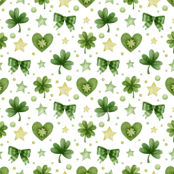 seamless Seamless 3D PBR Watercolor St Patrick Digital Paper Texture with Shamrocks and Stars texture 8k free download PBR