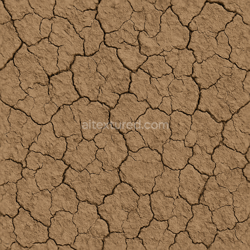 Seamless 3d texture pbr 8k dry mud cracks with natural clay tones