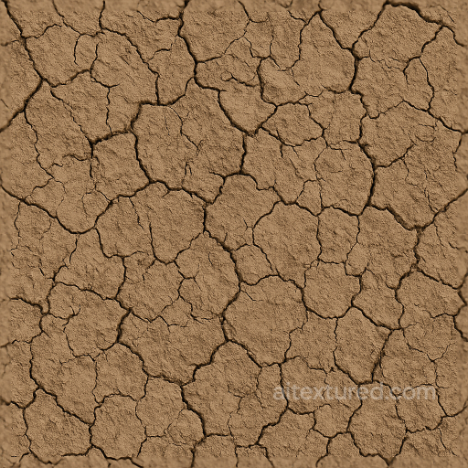 Dry Mud Cracks With Natural Clay Tones seamless Mud PBR texture