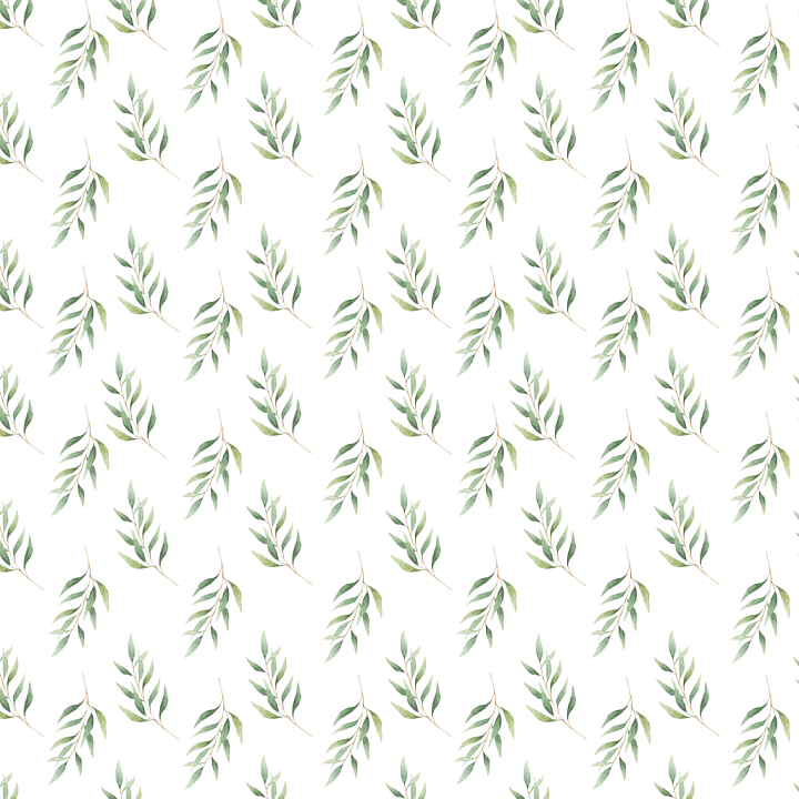 Watercolor Greenery Leaves on White Background seamless PBR texture preview