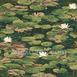 seamless Seamless 3D Camouflage PBR Texture Featuring Aquatic Lily Pad & Leafy Pattern texture 8k free download PBR