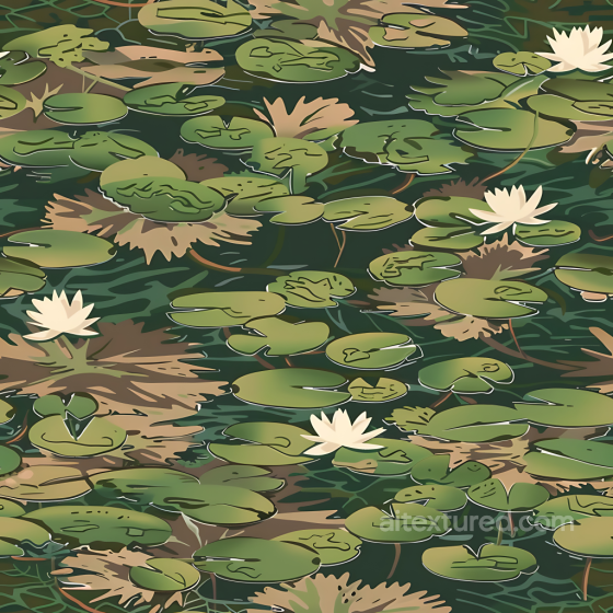 Camouflage PBR Texture Featuring Aquatic Lily Pad & Leafy Pattern Color Camouflage texture preview