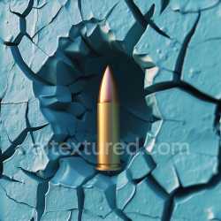 seamless Seamless 3D Cracked & Hole PBR Texture of Blue Painted Surface with Jagged Breaks texture 8k free download PBR