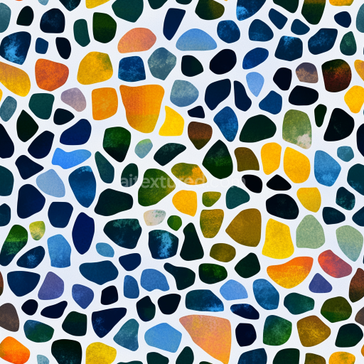 Seamless 3D Mosaic PBR Texture with Colorful Irregular Stone Chips on White Grout texture preview