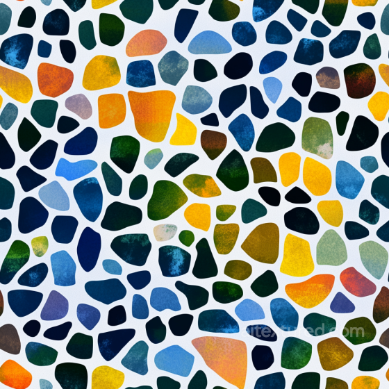 Mosaic PBR Texture with Colorful Irregular Stone Chips on White Grout Mosaic texture preview