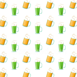 seamless Seamless 3D PBR Texture with Cartoon Beer Mug Pattern in Green and Orange texture 8k free download PBR