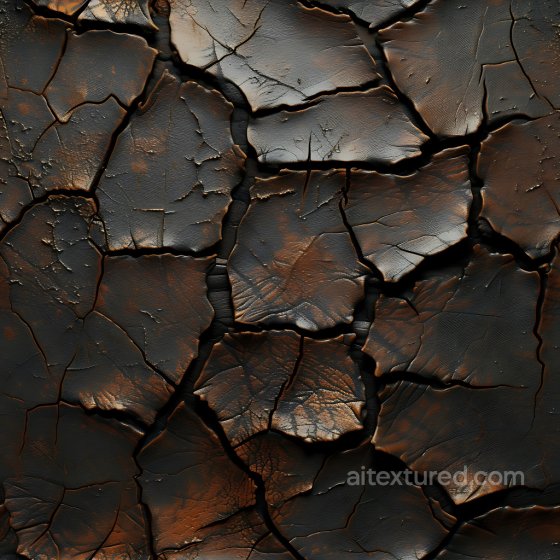cracked burnt earth PBR texture with deep fissures and rugged surface Cracked & Holes texture preview