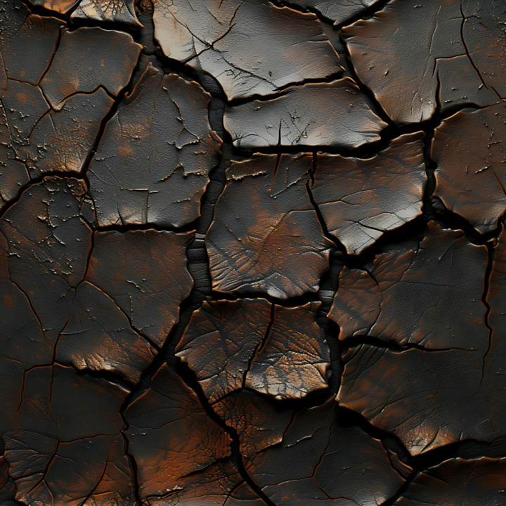 Cracked Burnt Earth With Deep Fissures And Rugged Surface seamless PBR texture preview