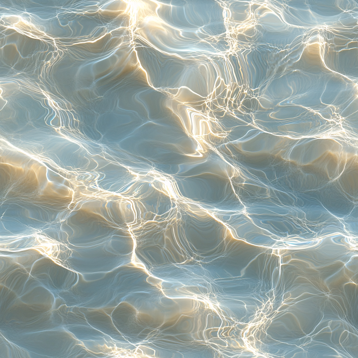 Shallow Water with Detailed Caustics and Subtle Wave Patterns seamless PBR texture preview