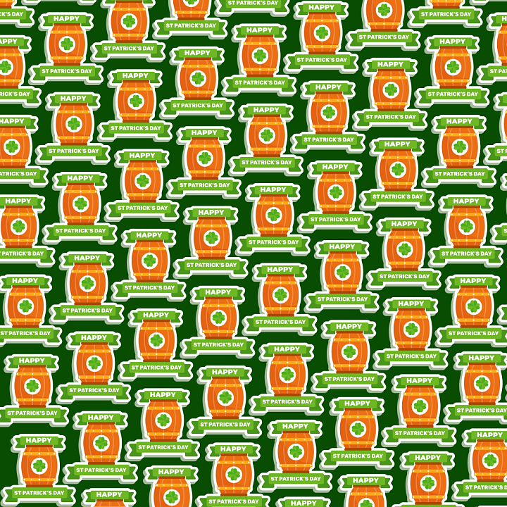 Featuring St Patrick's Day Beer Barrels and Banners seamless PBR texture preview