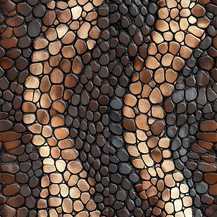 Stylized Reptilian Skin with Distinct Scaly Pattern and Glossy Sheen seamless PBR texture preview