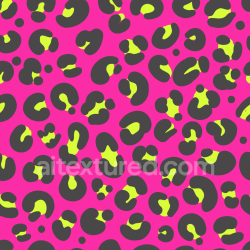 seamless Seamless 3D PBR Texture of Neon Pink Leopard Print Fabric with Black and Yellow Spots texture 8k free download PBR