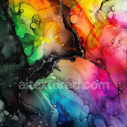 seamless Seamless 3D Alcohol Ink PBR Texture Featuring Vibrant Rainbow Swirls and Fluid Marbling texture 8k free download PBR