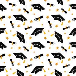 Pattern Bundle - Seamless 3D Pattern PBR Texture Featuring Graduation Caps, Diplomas, and Stars in Black a… texture preview