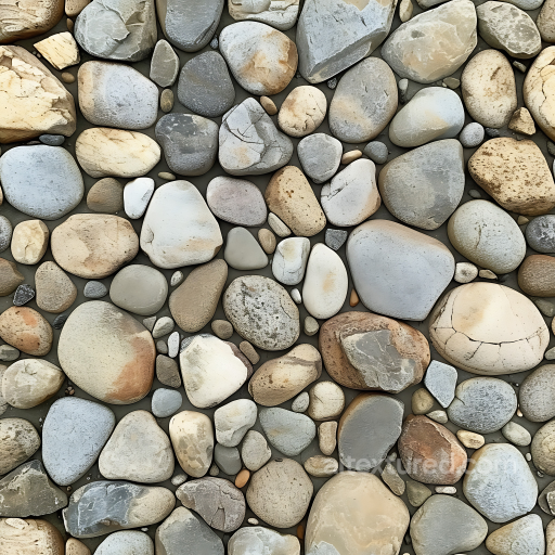 River Pebble Stone PBR Texture with Natural Rounded Stones seamless Stone PBR texture