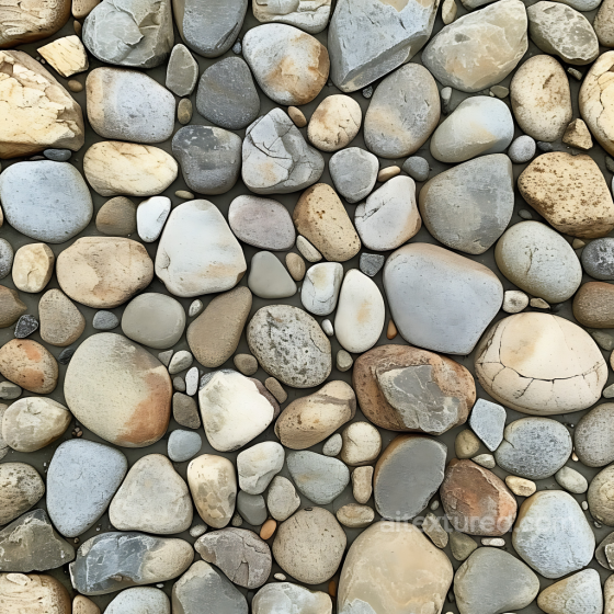 River Pebble Stone PBR Texture with Natural Rounded Stones Stone texture preview
