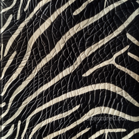 Black and White Embossed Zebra Leather PBR Texture with Realistic Grain and Wrinkles Leather texture preview