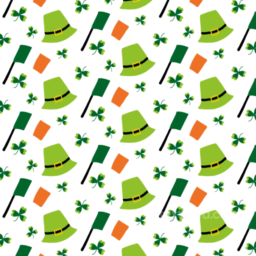 with St Patrick Hat, Shamrocks & Flags seamless St patrick digital paper bundle PBR texture