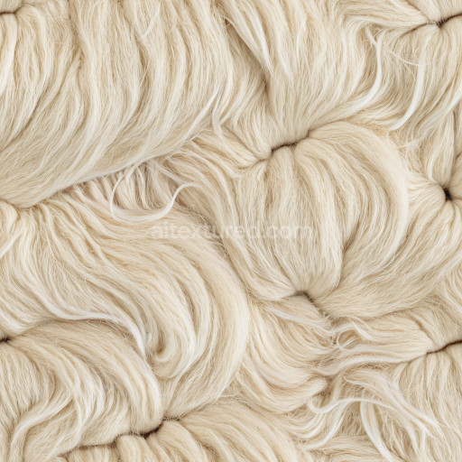 Seamless 3D PBR Fluffy Tufted Cream Leather Texture with Soft Fur Detail