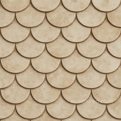 Fish Scale Tiles Scalloped seamless Ceramic-tile PBR texture