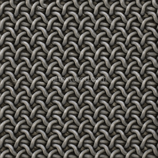 Seamless 3d texture pbr 8k of flexible mail mesh with brushed steel finish