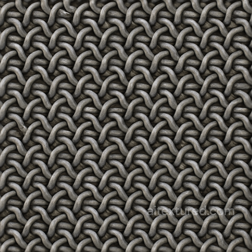 Of Flexible Mail Mesh With Brushed Steel Finish seamless Chainmail PBR texture