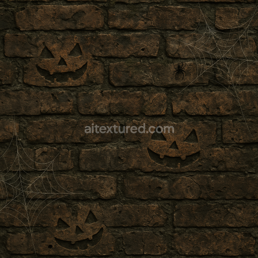 Preview — Seamless Brick PBR Texture — Halloween Old Grimy Brick Wall Surface