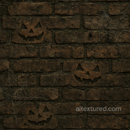 Seamless Brick PBR Texture - Halloween Old Grimy Brick Wall Surface seamless Brick PBR texture