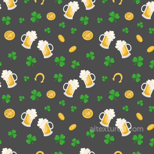 St Patrick Digital Paper Texture with Beer Mugs and Shamrocks seamless St patrick digital paper bundle PBR texture