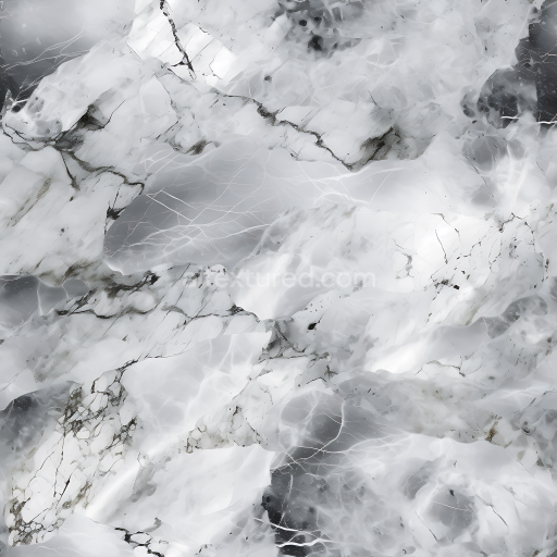 Seamless 3D Gray Marble PBR Texture Featuring Silver and Black Veins