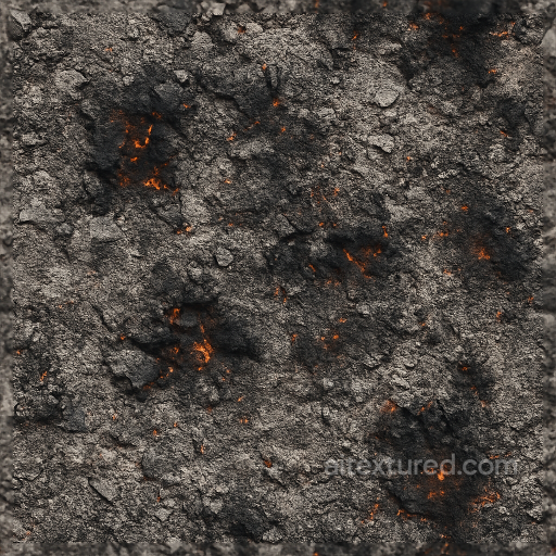 smoldering ash crust PBR 8K surface seamless Fire PBR texture