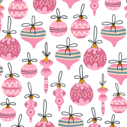 seamless Seamless 3D PBR Texture with Pink Christmas Ornament Pattern texture 8k free download PBR