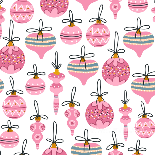 with Pink Christmas Ornament Pattern seamless Christmas Pink PBR texture