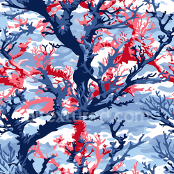 seamless Seamless 3D PBR Stylized Naval Camouflage Texture in Blue and Red Coral Pattern texture 8k free download PBR