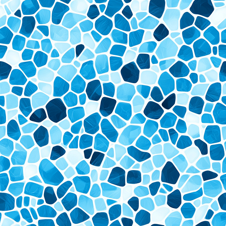 Mosaic of Irregular Blue Ceramic Stone Tiles with Glossy Finish seamless PBR texture preview