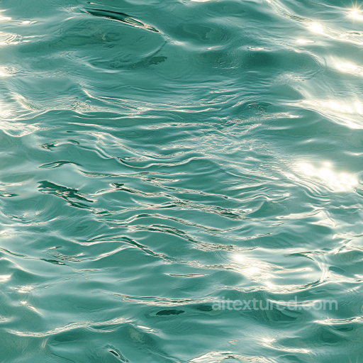 Turquoise Calm Water Surface Seamless Texture with Soft Wave Ripples seamless Water PBR texture