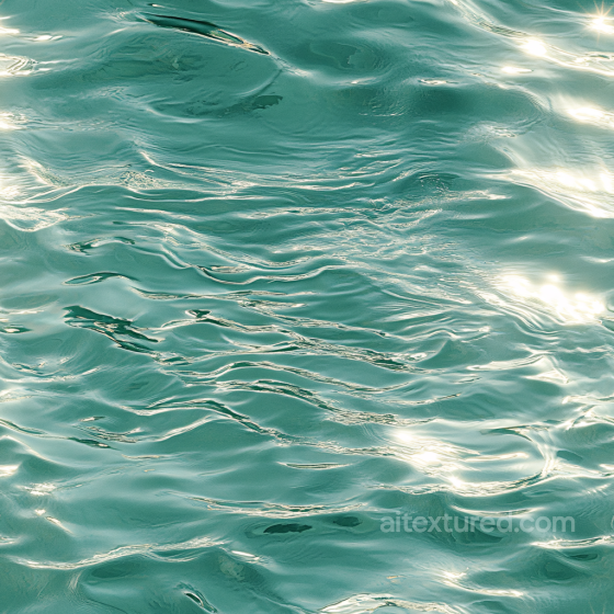 Turquoise Calm Water Surface Seamless Texture with Soft Wave Ripples Water texture preview