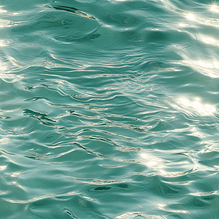 Turquoise Calm Water Surface with Soft Wave Ripples seamless PBR texture preview