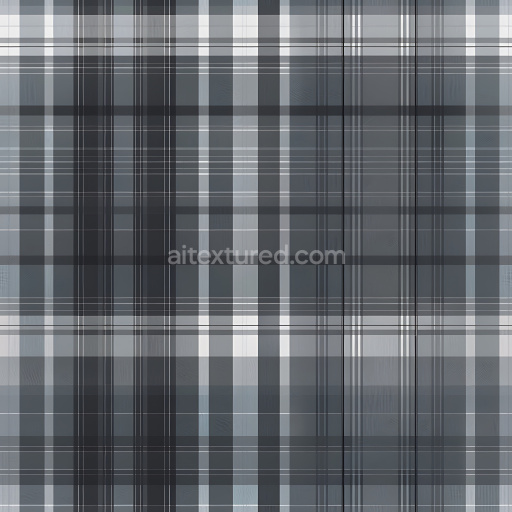 Seamless 3D PBR Texture of Black and Gray Classic Plaid Fabric Pattern