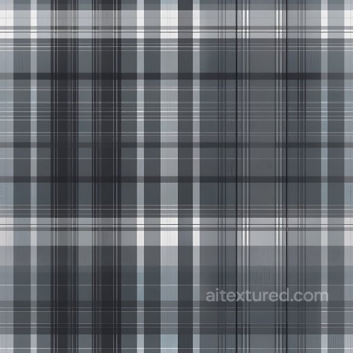 Seamless 3D PBR Texture of Black and Gray Classic Plaid Fabric Pattern texture preview