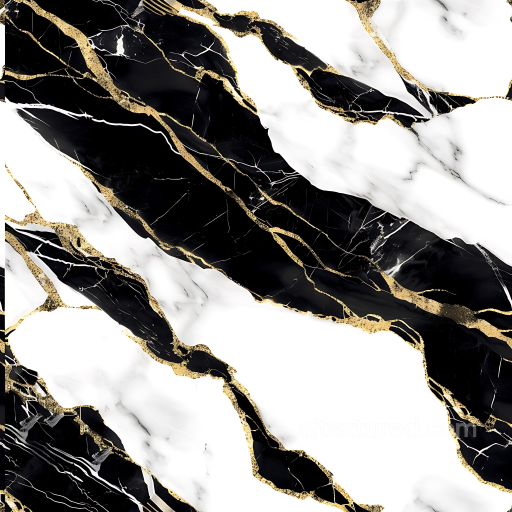 Black Marble PBR Texture with Distinctive Gold Vein Pattern seamless Marble PBR texture