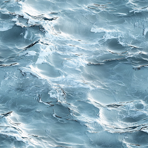 Water Texture of Realistic Ocean Surface with Dynamic Waves and Natural Highlights seamless Water PBR texture