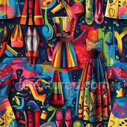 seamless Seamless 3D PBR Graffiti Texture Featuring Vibrant Streetwear and Footwear Designs texture 8k free download PBR